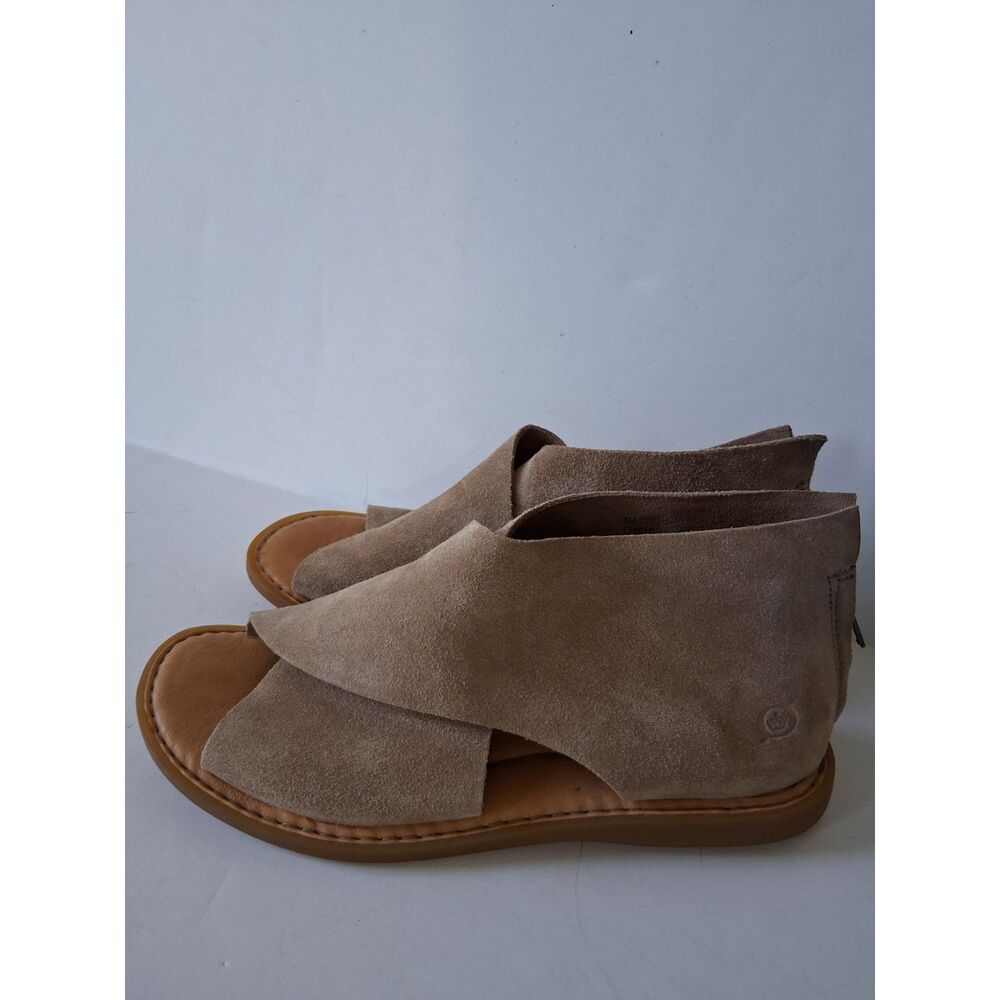 Born Iwa Sandals Sz 8 Suede Leather Tan Open Toe Boho Festival Summer Coastal
